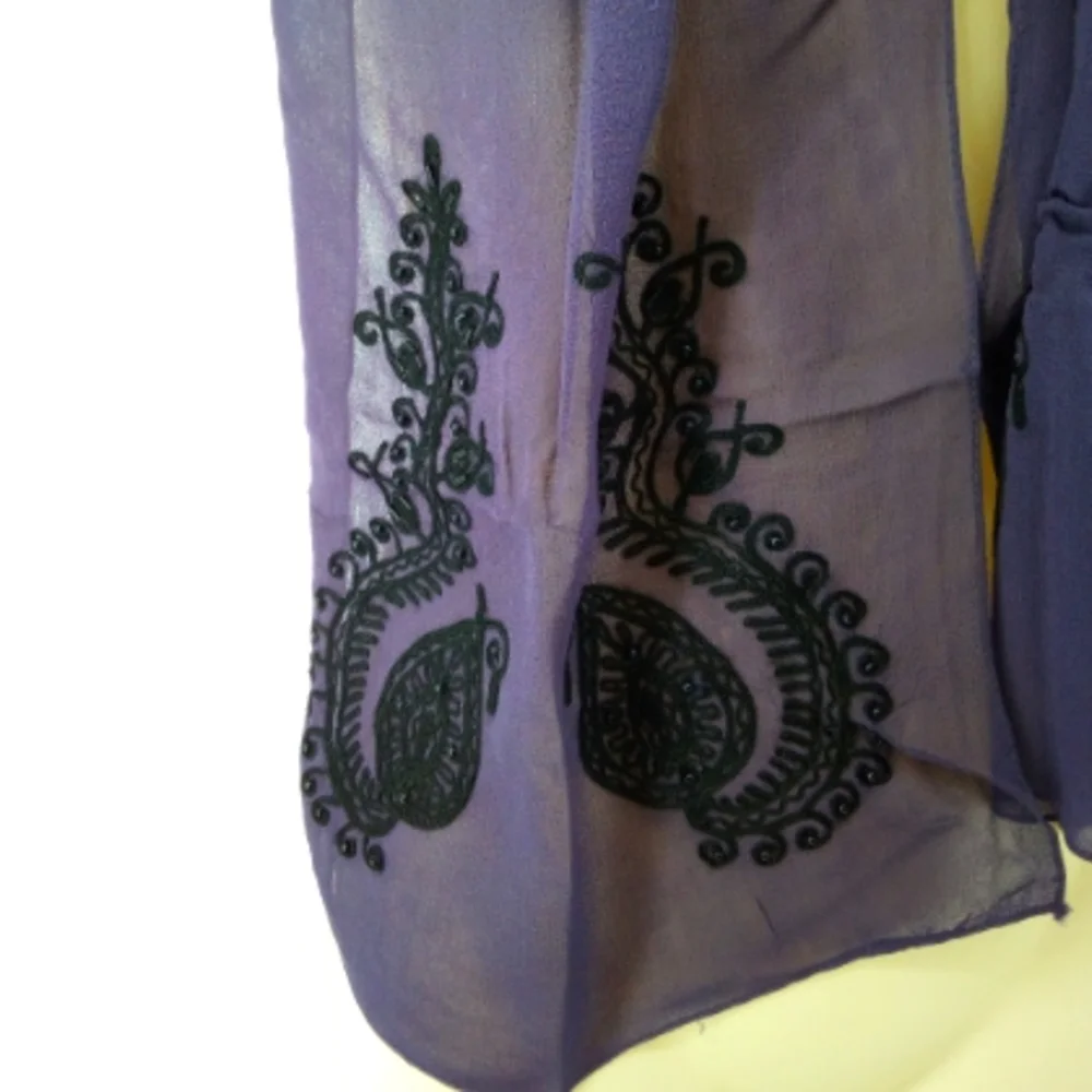 Vintage Purple Beaded Neck Scarf